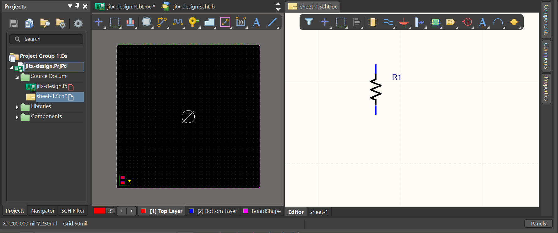 Altium Project Created by Code Run in JITX