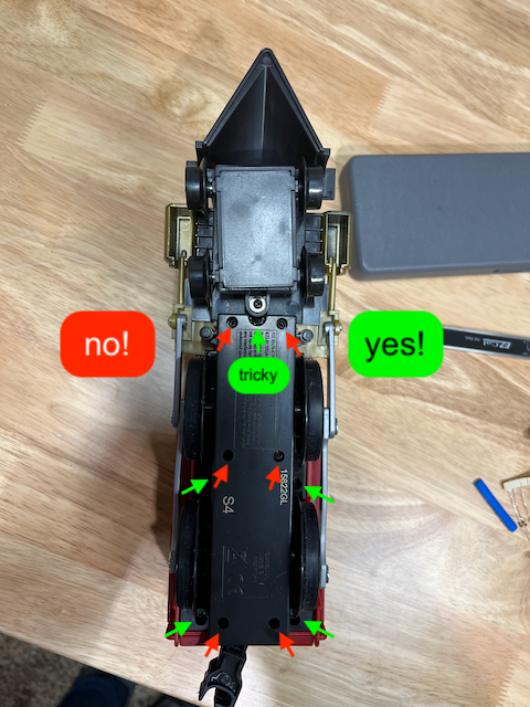 Disassembly instructions for Lionel "North Pole Central" train