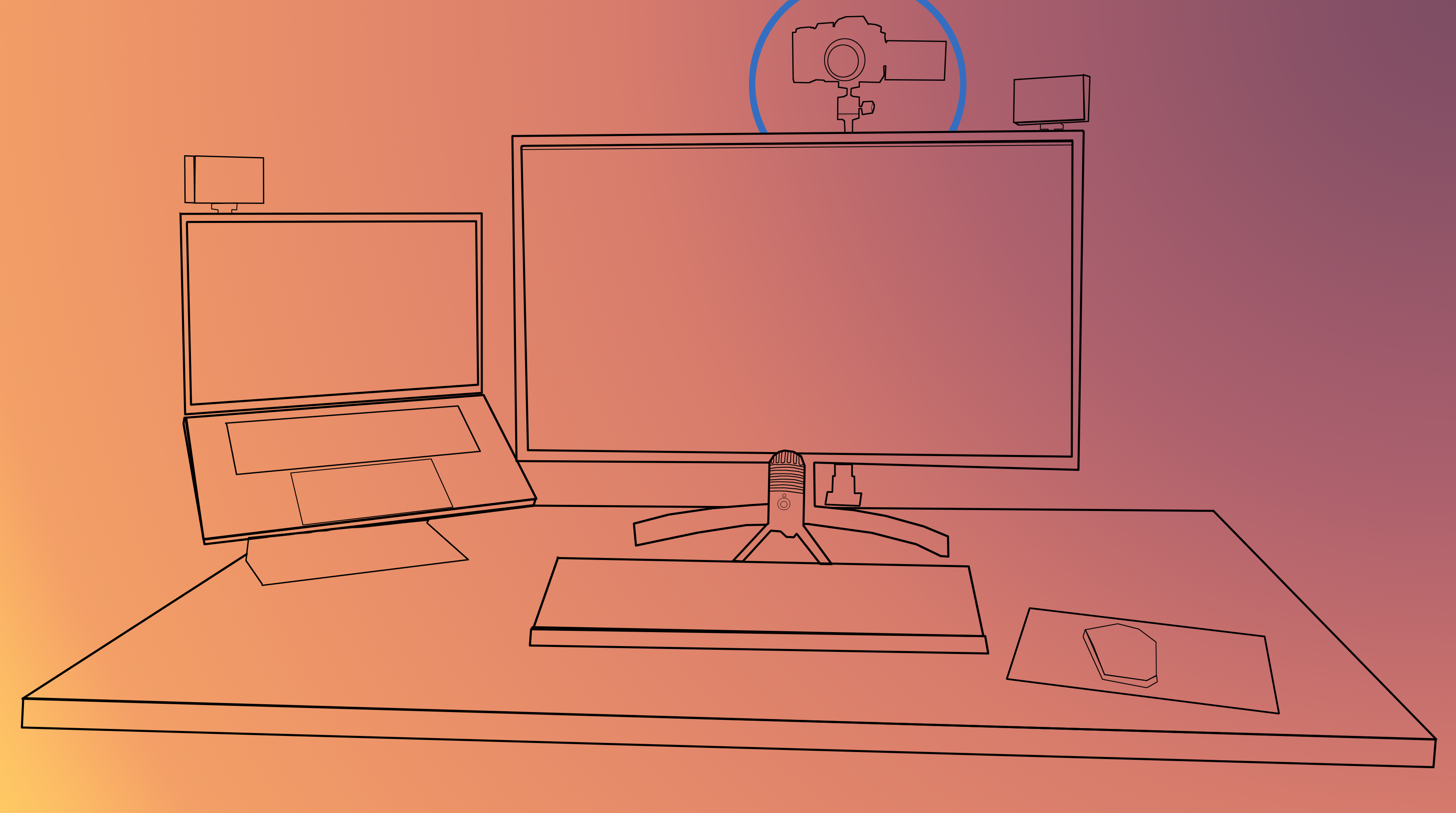 Desk Diagram with Camera Circled